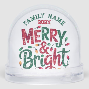 Merry & Bright & Christmas Nutcracker  Snow Globe