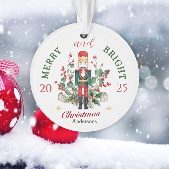Merry & Bright Christmas Nutcracker Solder  Ornament (Creator Uploaded)