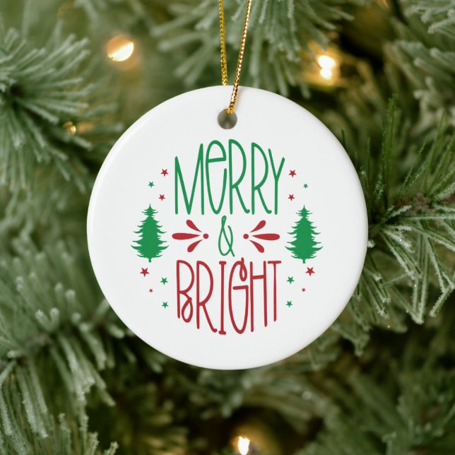 Merry & Bright Christmas Ornament (Tree)