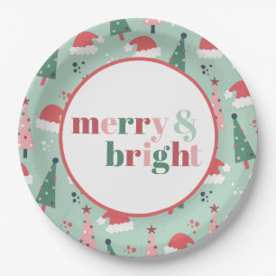 Merry & Bright Christmas Paper Plates