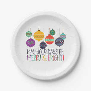 Merry & Bright Christmas Paper Plates