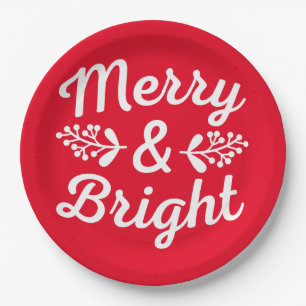 Merry & Bright Christmas   Paper Plates