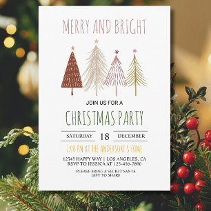 Merry & Bright Christmas Party Festive Baby Shower Invitation