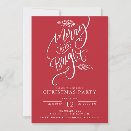 Merry  Bright Christmas Party Invitation