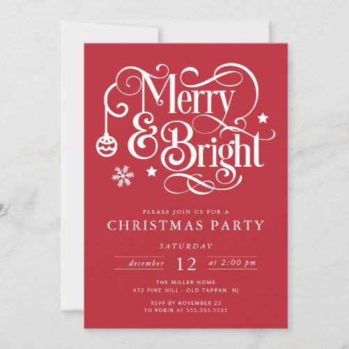 Merry  Bright Christmas Party Invitation