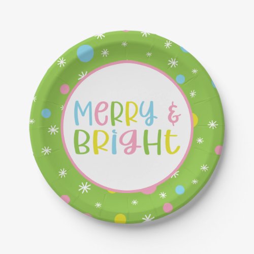 Merry  Bright Christmas Party Plates