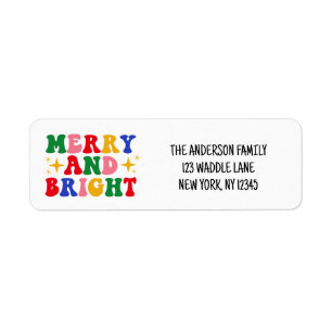 Merry & Bright Christmas Penguin Label