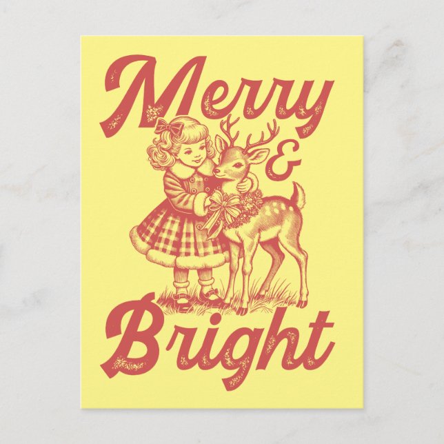 Merry & Bright - Christmas Postcard (Front)