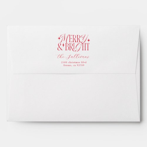 Merry  Bright Christmas Return Address Envelope