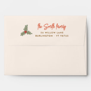 Merry & Bright Christmas Return Address Envelope