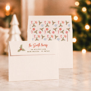 Merry & Bright Christmas Return Address Envelope