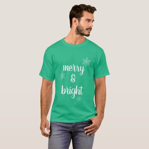 Merry  Bright Christmas Snowflakes T_Shirt