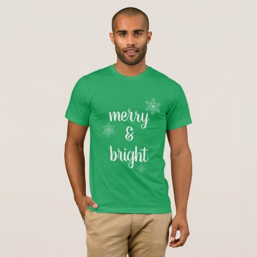 Merry  Bright Christmas Snowflakes T_Shirt