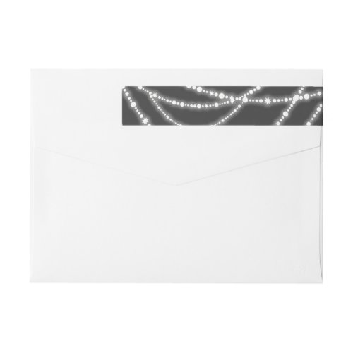 Merry  Bright Christmas Sparkling Lights Holiday Wrap Around Label