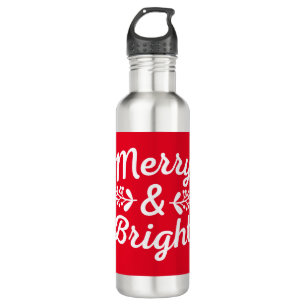 Merry & Bright Christmas  Stainless Steel Water Bottle