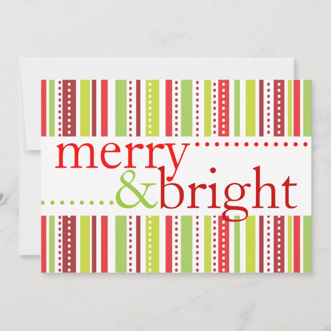 Merry & Bright Christmas Stripes Party Invitation (Front)