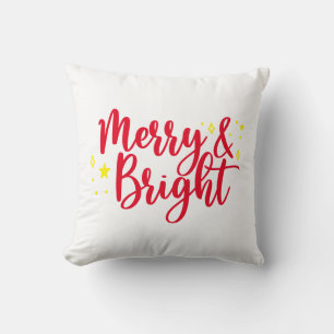 Merry & Bright Christmas  Throw Pillow