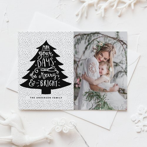 Merry &amp; Bright Christmas Tree | Holiday Photo Card