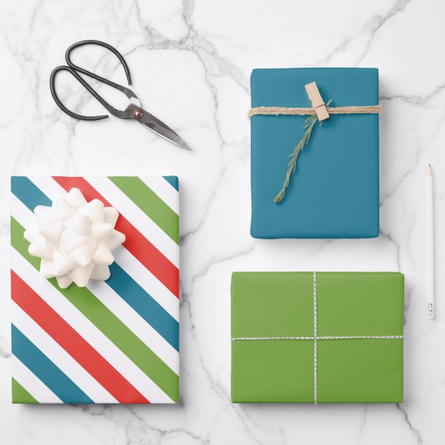 Merry & Bright Christmas Wrapping Paper Sheets (Front)