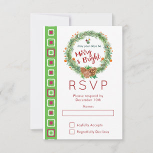 Merry & Bright Christmas Wreath Party RSVP