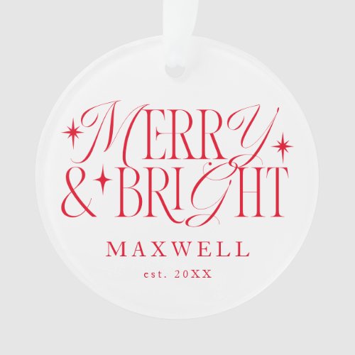 Merry  Bright Classic Christmas Ornament