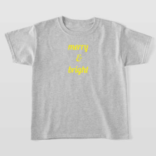 Merry  Bright Classy Grey Yellow Custom Gift T_Shirt