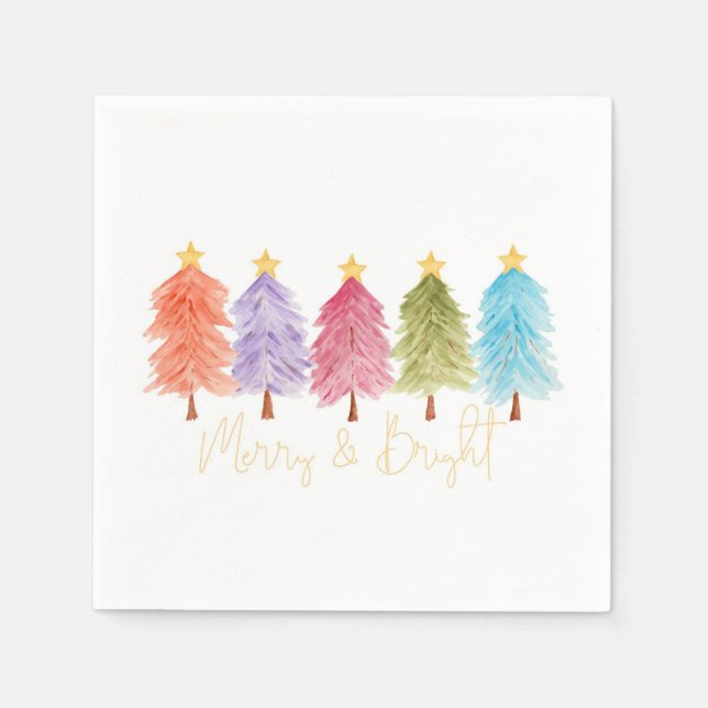 Merry & Bright Cocktail Napkin (Front)