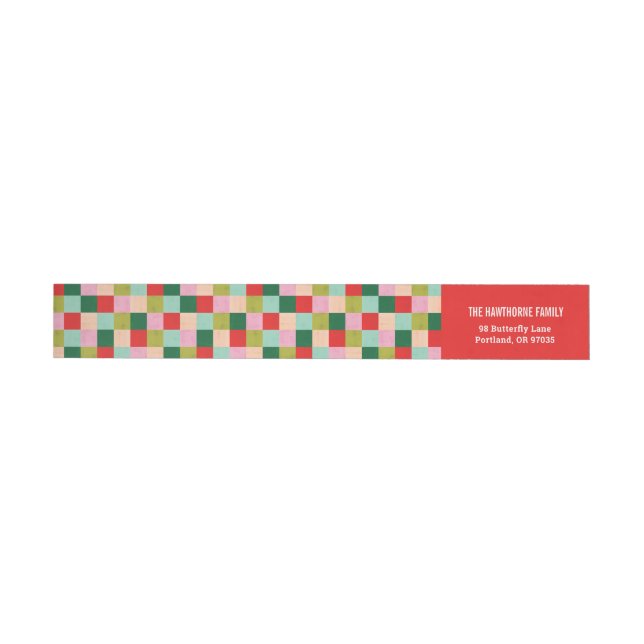 Merry & Bright Color Blocks Wrap Around Label (Individual)