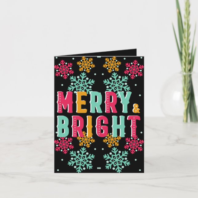 Merry & Bright Colorful Christmas Card (Front)