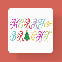 Merry & Bright Colorful Christmas Tree Festive