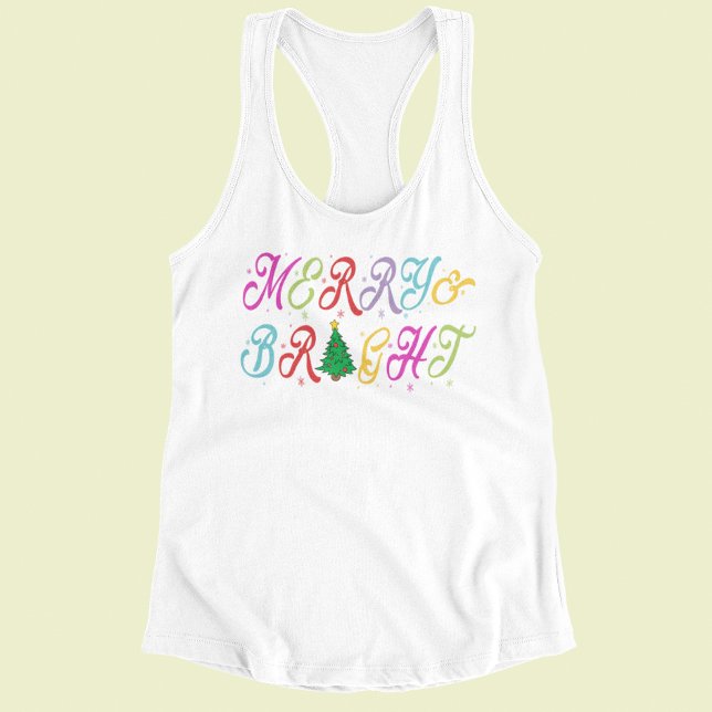 Merry & Bright Colorful Christmas Tree Women's Tank Top (Creator Uploaded)