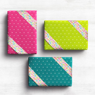 Merry bright colorful dots Christmas holiday Wrapping Paper Sheets