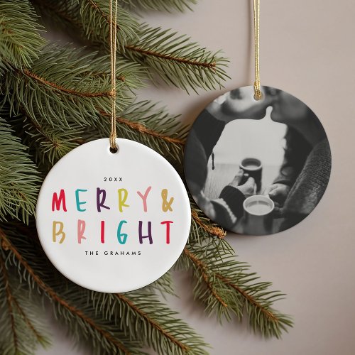 Merry  Bright Colorful Holiday Ornament