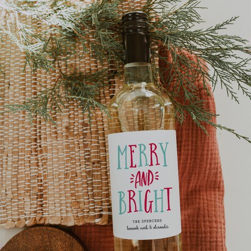 Merry  Bright  Custom Christmas Wine Label