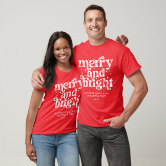 Merry & Bright Custom Family Holiday Get-Together T-Shirt