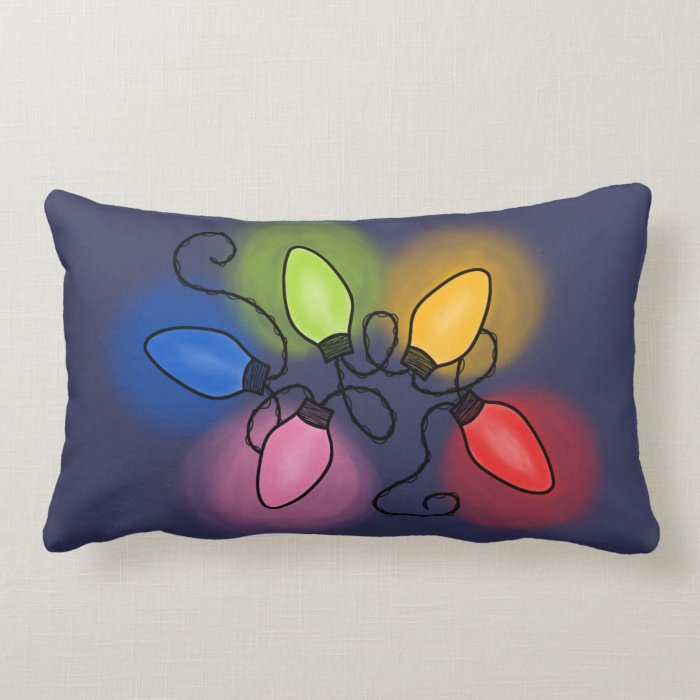 “Merry & Bright” (dark background) Pillow