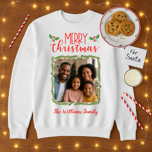 Merry & Bright Family Photo Christmas Sweatshirt