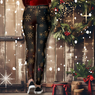 Merry & Bright Festive Black Leggings