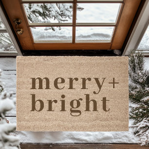 "Merry + Bright Festive Coir Fiber  Doormat