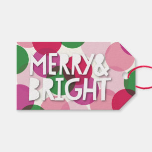 Merry & Bright Fun Colorful Confetti Dots Holiday Gift Tags
