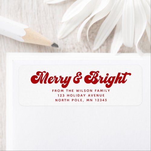 Merry Bright Fun Modern Holiday Return Address Label