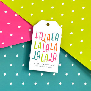 Merry bright fun personalized Christmas holiday Gift Tags