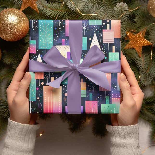 Merry & Bright Geometric Christmas Wrapping Paper (Creator Uploaded)