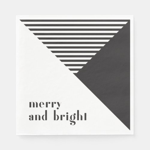 Merry Bright Geometric Holiday Napkins