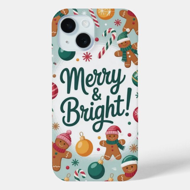 Merry & Bright Gingerbread Man iPhone / iPad case (Back)