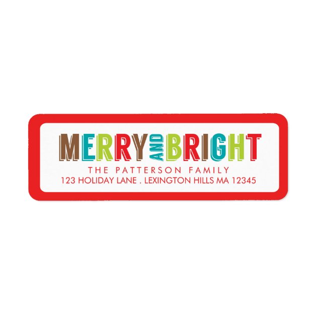 Merry & Bright Greetings Holiday Address Label