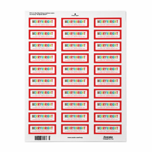 Merry & Bright Greetings Holiday Address Label