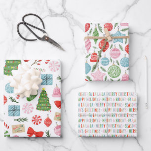 Merry & Bright Holiday Cheer Wrapping Paper Sheets