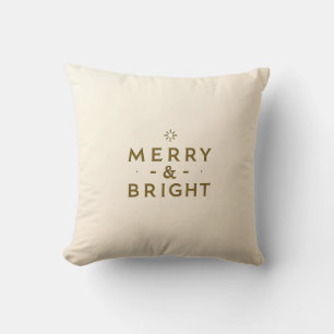 Merry & Bright Holiday Decorative Throw Pillow