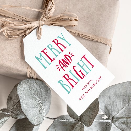 Merry  Bright Holiday Gift Tags